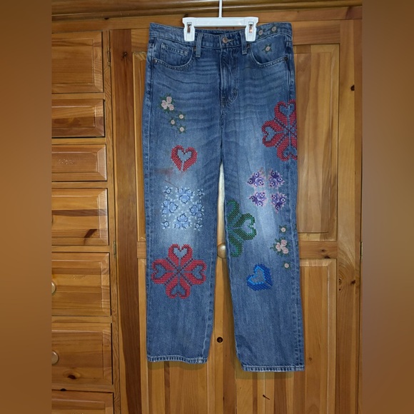 Lucky Brand Embroidered Blue Jeans - Picture 1 of 12